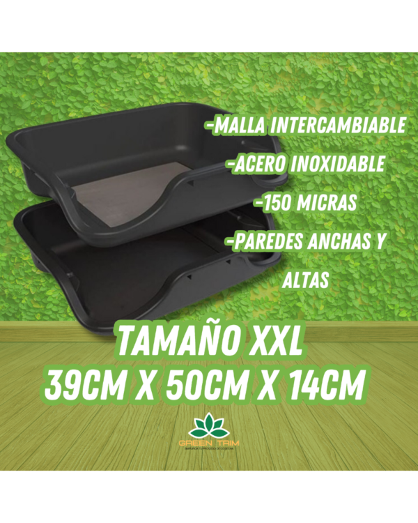 Con Green Trim tu cosecha bien hecha- Bandeja de manicurado con filtro y accesorios
